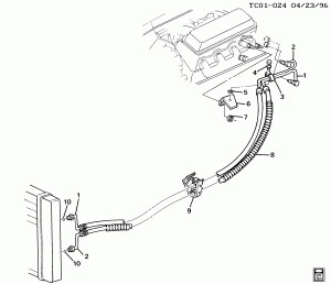 ENGINE OIL COOLER LINES (LH6/6.2C,LL4/6.2J, EXC AUX OIL COOLER)