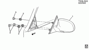 MIRROR/OUTSIDE REAR VIEW (STANDARD MIRROR, PAINTED MIRROR D44)