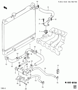 ENGINE COOLANT THERMOSTAT & HOSE (W/CALIF)