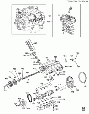ENGINE ASM-6.5L V8 DIESEL PART 1 BLOCK & INTERNAL PARTS (L49/6.5P,L57/6.5Y)