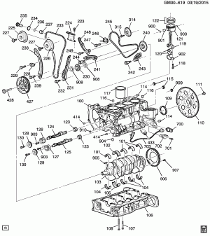 ENGINE ASM-2.4L L4 PART 1 CYLINDER BLOCK & INTERNAL PARTS (LAF/2.4W)