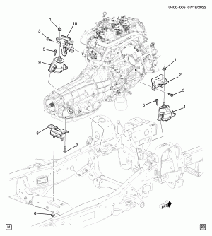 ENGINE & TRANSMISSION MOUNTING (L3B/2.7K, ALL-WHEEL DRIVE F46)