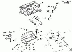 ENGINE ASM-3.1L V6 PART 4 OIL PUMP, PAN & RELATED PARTS (LG6/3.1D)