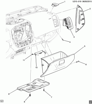 INSTRUMENT PANEL PART 3 & RELATED PARTS PASSENGER SIDE DETAILS