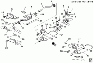 EXHAUST SYSTEM-V8 (L05/5.7K, W/7200 BL GVW RATING C5Z)