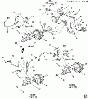 BRAKE PEDAL & MASTER CYLINDER MOUNTING (W/JB3 POWER BRAKE)