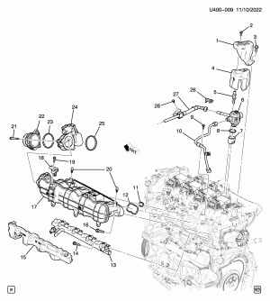 ENGINE ASM-2.7L L4 PART 5 INTAKE MANIFOLD & FUEL RELATED PARTS (L3B/2.7K)