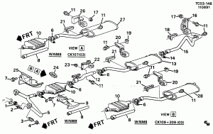 EXHAUST SYSTEM-V6 & V8 (LB4/4.3Z,L03/5.0H)