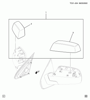 ПАКЕТ "ВНЕШНОСТЬ"/КОЛПАК ЗЕРКАЛА-ВАРИАНТ ПОКРАСКИ 1