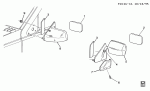 MIRROR/OUTSIDE REAR VIEW (BELOW EYE LINE 5J1)
