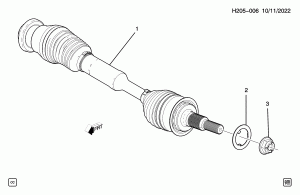 AXLE SHAFT/REAR (TRIM GQ2)