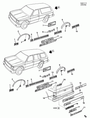 MOLDINGS & DECALS (CHEVROLET X88,G.M.C. Z88)