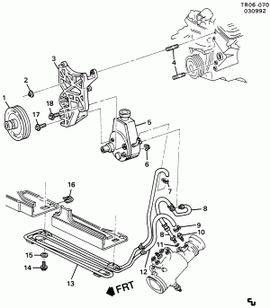 STEERING PUMP MOUNTING & LINES (L05/5.7K)