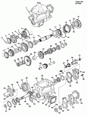 4-SPEED MANUAL TRANSMISSION (M20) PART 2 CASE & RELATED PARTS