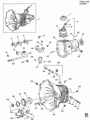 5-SPEED MANUAL TRANSMISSION (MY2) PART 1 CASE & RELATED PARTS (USED WITH LB4/4.3Z,L35/4.3W)