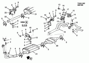 EXHAUST SYSTEM-V8 (L19/7.4N)