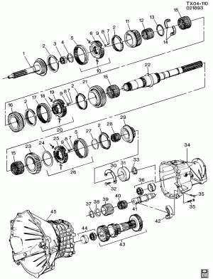 5-SPEED MANUAL TRANSMISSION (MY2) PART 2 MAIN GEARS (USED WITH LB4/4.3Z,L35/4.3W)