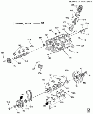 ENGINE ASM-3.1L V6 PART 1 CYLINDER BLOCK & INTERNAL PARTS (LG6/3.1D)