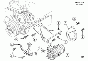 A/C COMPRESSOR MOUNTING-2.8L V6 (L44/2.8-9)