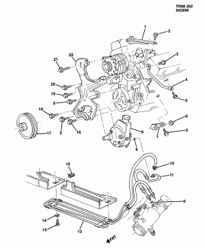STEERING PUMP MOUNTING & LINES (L19/7.4N)