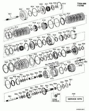 AUTOMATIC TRANSMISSION (M40) PART 3 (HYDRA-MATIC 3L80)(THM400) CLUTCH GEARS