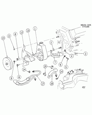 STEERING PUMP MOUNTING & HOSES-5.0L V8 (LV2/307Y)