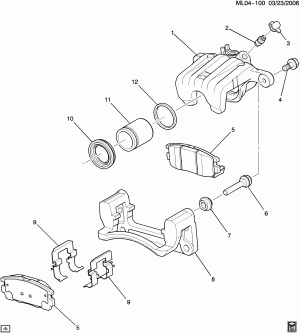 BRAKE CALIPER/REAR (JL9)