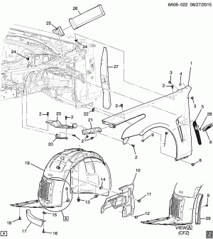 КРЫЛО И КОЛЕСНАЯ АРКА/ПЕРЕДНЯЯ ЧАСТЬ