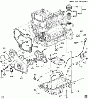 ENGINE ASM-2.4L L4 PART 4 OIL PUMP,PAN & RELATED PARTS (LAF/2.4W)