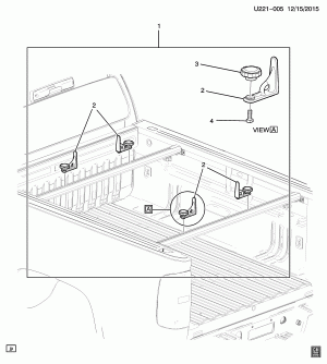 PICKUP BOX-UTILITY RACK LOAD STOPS (DEALER INSTALLED, LOOP PACKAGE S42)