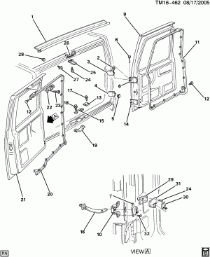 DOOR HARDWARE/REAR-HINGES & WEATHERSTRIP(ZW9)