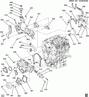ENGINE ASM-3.9L V6 PART 3 FRONT COVER AND COOLING (LZ9/3.9-1,LGD/3.9W)