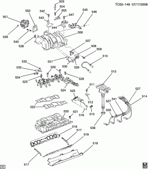 ENGINE ASM-7.4L V8 PART 5 MANIFOLD & FUEL RELATED PARTS (L29/7.4J)