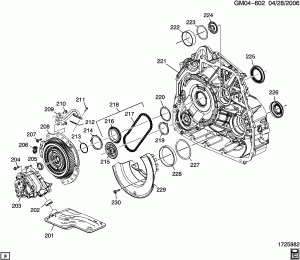 AUTOMATIC TRANSMISSION (M7U,M7W) 6T70 DIFFERENTIAL HOUSING, GEAR SUPPORT, AND FLUID PUMP