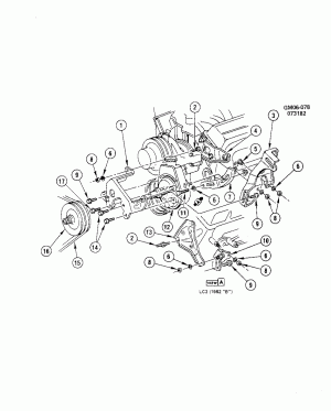 STEERING PUMP MOUNTING (W/A.C.)-4.3,5.0L V6 & V8 (LB4/4.3,LG4/305H)