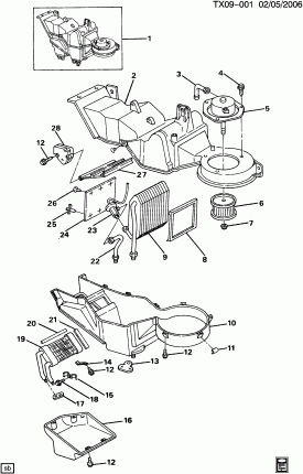 AUXILIARY A/C EVAPORATOR & BLOWER & HEATER ASM (RR HEATER C36, RR A/C C69)