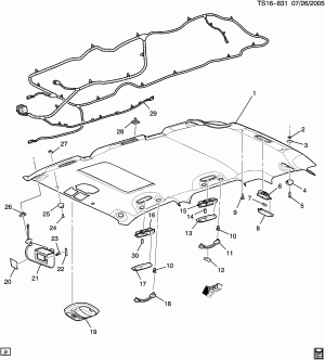TRIM/INTERIOR-ROOF (SUNROOF CF5)