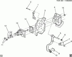 BRAKE PEDAL & MASTER CYLINDER MOUNTING (HYDRAULIC BOOSTER JH6,JH7)