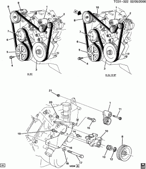 PULLEYS & BELTS-ACCESSORY DRIVE(LH6/6.2C,LL4/6.2J,L65/6.5F, EXC A/C C60)(DIESEL)