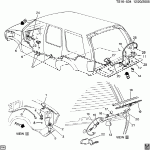 WIPER SYSTEM/REAR WINDOW (C25, END GATE E55)