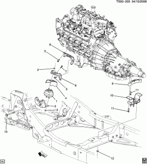 ENGINE & TRANSMISSION MOUNTING (LH6/5.3M,LS2/6.0H)