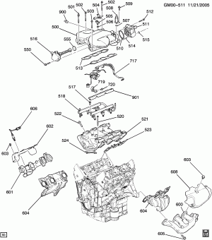ENGINE ASM-3.9L V6 PART 5 MANIFOLDS & FUEL RELATED PARTS (LZ9/3.9-1,LGD/3.9W)