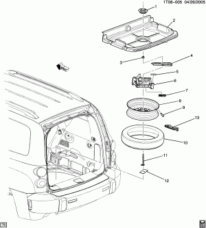 SPARE WHEEL STOWAGE & JACK PARTS
