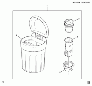 FLOOR CONSOLE/ASHTRAY (DEALER INSTALLED, ASHTRAY SAO)