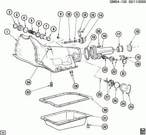 AUTOMATIC TRANSMISSION (M31) THM250C CASE-ACCUMULATOR & GOVERNOR PARTS