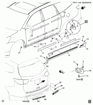 MOLDINGS/BODY-BELOW BELT (CHEVROLET X88)