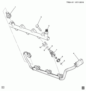 FUEL INJECTOR RAIL (LLT/3.6D)