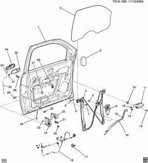 DOOR HARDWARE/SIDE FRONT PART 2 (CHEVROLET X88, OLDSMOBILE Z70, G.M.C. Z88)
