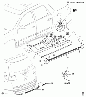 MOLDINGS/BODY-BELOW BELT (G.M.C. Z88)