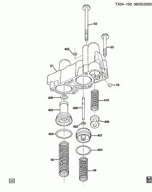 AUTOMATIC TRANSMISSION (MT1) PART 7 (HYDRA-MATIC 4L80-E)(THM-R2) AUXILIARY ACCUMULATOR VALVE